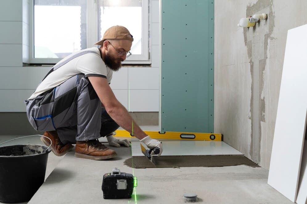 Professional bathroom remodeling in Mission Viejo with tiling work.